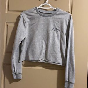 Long sleeve crop crew neck